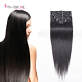 Follow Me Human Hair Clip In Extensions 1B African American Clip In Human Hair Extensions Clip