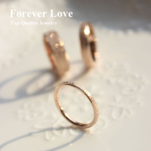 2015 New Design Frosted Surface Lovers Ring Titanium Steel Rose Gold Plated Fashion Jewelry Women Man