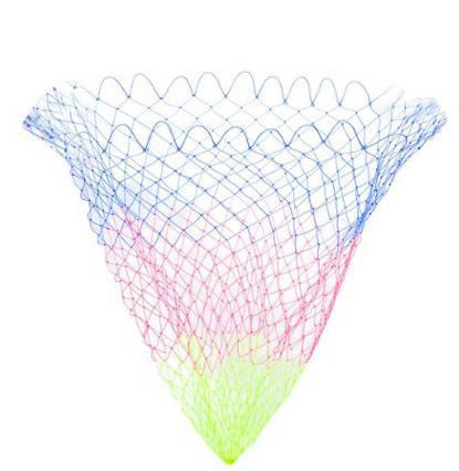 Image of Nylon Fishing net Rhombus Mesh Hole 21" Depth Folding Nylon Landing Dip Net Tri Colors
