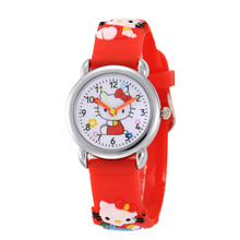 Hot Sale Hello Kitty Watches 2016 Children Cartoon Watch Kids Cool 3D Rubber Strap Quartz Watch