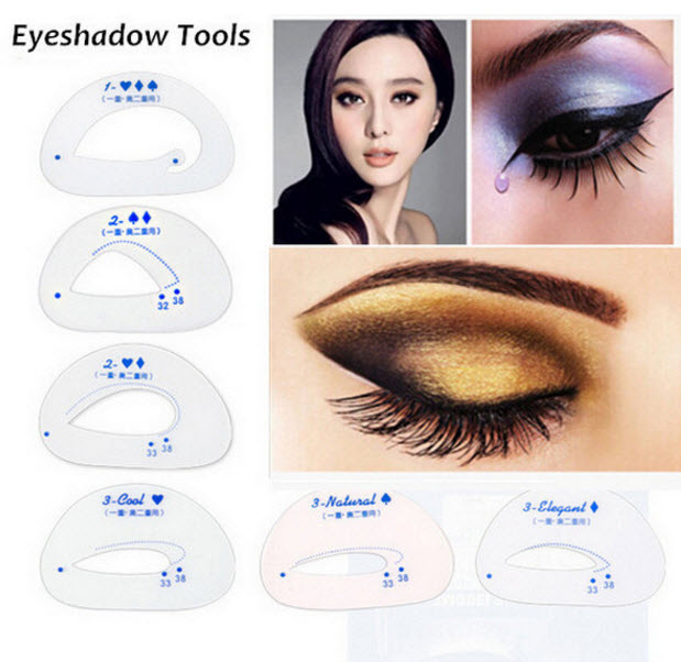 Image of 6pcs/set Eye Shadow Stencils Eyeshadow Models Eyeshadow Auxiliary Tools Tracing Shadow Card Draw The Eye Makeup Tools