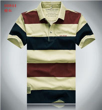2015 AFS JEEP t shirt summer new men’s striped polo shirt brand of high quality 100% cotton men’s sleeved short sleeve t shirt