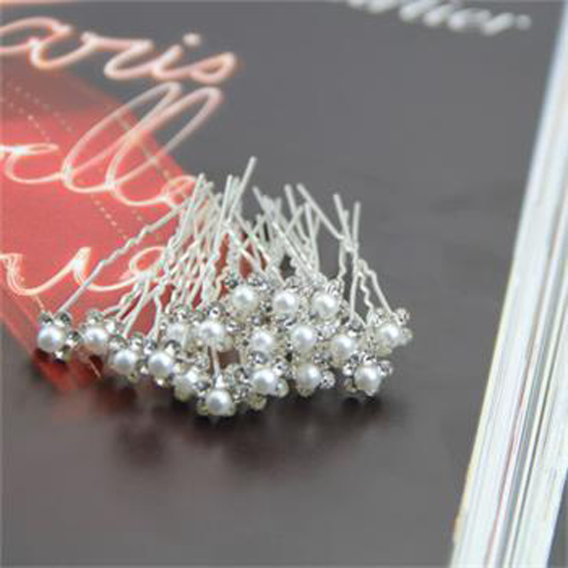 20 x rose diamante hair pins clips slides wedding bridal flowers accessories WH1 