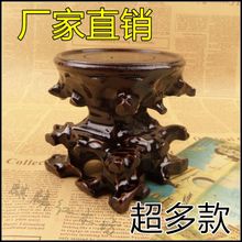 Kylin rosewood crafts stone carving teapot odd small vase wood can Wacao saucer base value