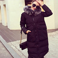 Freeshipping New Autumn Winter Women Coat Vestidos Plus size Fashion Fake Fur Collar Hooded Down Cotton
