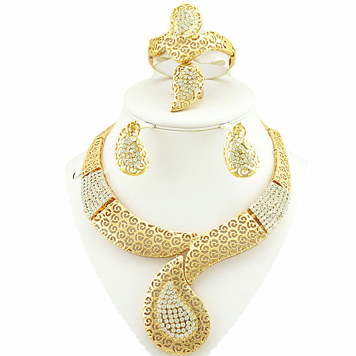 fashion jewelry sets 18k gold woman jewelry sets for party fine ...