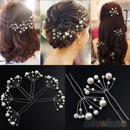 Fashion New Wedding Bridal Bridesmaid Pearls Hair Pins Clips Comb Headband 1TSB