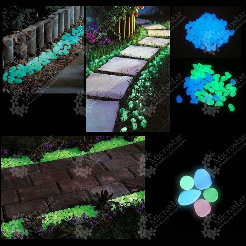 Garden Decoration Crafts 10 pcs Glow In The Dark Luminous Pebbles Stones Wedding Romantic Evening Fe
