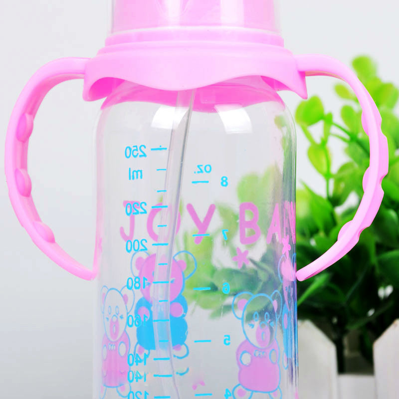 250Ml baby feeding bottle PP bottle with handle standard caliber Nursing bottle automatic nipple with breast milk bottle 4