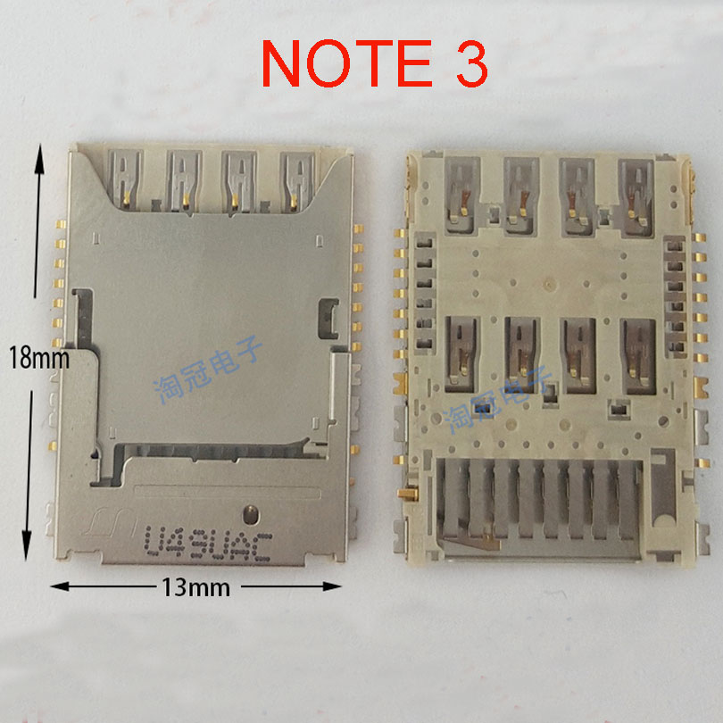 50pcs/lot SIM Card Slot Reader Holder Connector SIM Card Socket for SAMSUNG Galaxy Note 3 N9000 N900 N9005 N9006 N9008