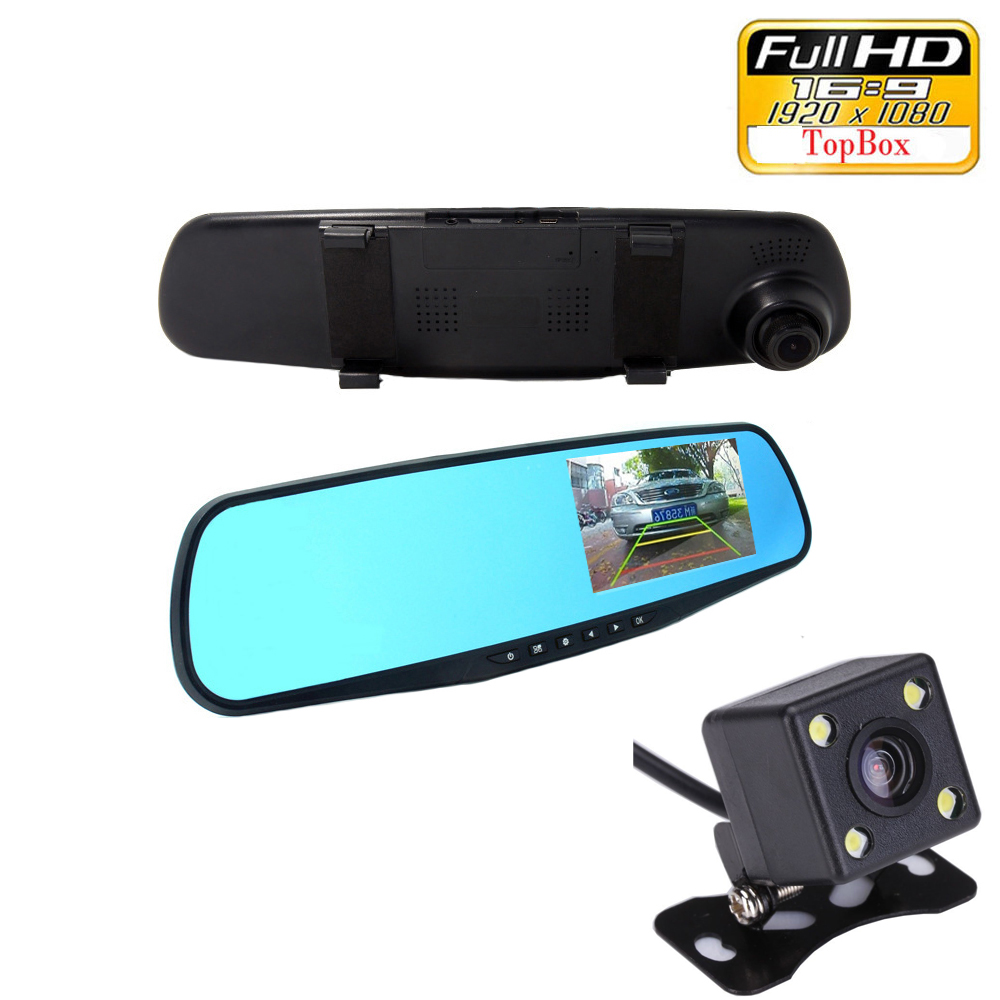 Dual Lens 4.3 inch Car DVR Video Recorder Rear View Mirror Monitor Full HD 1080P Car Camera Night vision Dash Cam Dual Lens 4.3 inch Car DVR Video Recorder Rear View Mirror Monitor Full HD 1080P Car Camera Night vision Dash Cam
