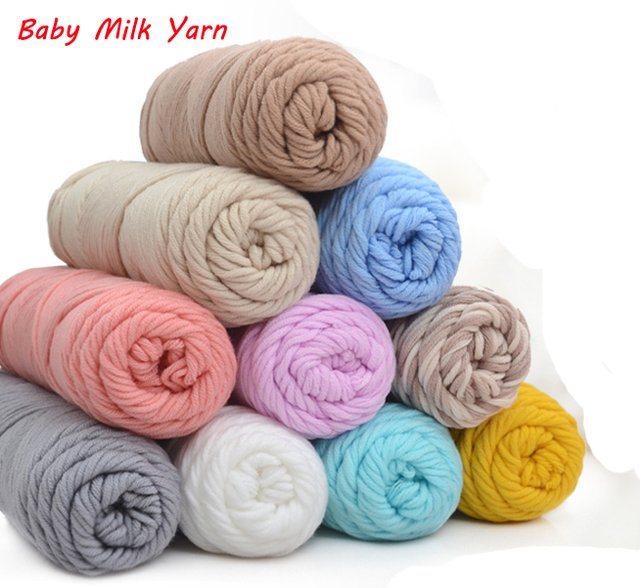 100 Gram/Roll Soft Crochet Milk Cotton Knitting Yarn Soft Baby Cotton Yarn Kn...