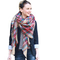 Hot Sale Luxury Brand Female Scarf Checkered Wool Blend Designer Shawl Girl thicken soft Scarves Winter