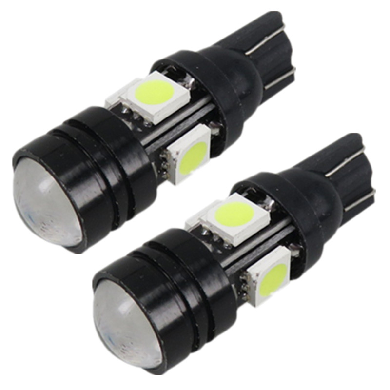 2x High Power White Ice Blue 168 W5W T10 Led with Projector Lens Car Styling Light Source Parking Le
