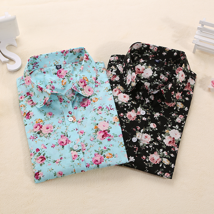 Image of Clearance! Women Blouses Turn Down Collar Floral Blouse Long Sleeve Shirt Women Camisas Femininas Women Tops And Blouses Fashion
