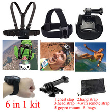 Black friday Go Pro Accessories set Chest Strap+Head Strap+Wrist Strap+gopro mount Outdoor Sports Kit for Gopro Hero 4 3+ 3 2