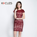 YZXH Women Summer Sexy Elegant Slim MIni Wrapped See Through Mesh Embroidery Hollow Out Patchwork O