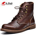 Z Suo men s boots fashion retro leather high top boots high quality cowhide boots Botas