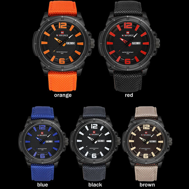 Zegarek męski NAVIFORCE wojskowo sportowy styl różne kolory
