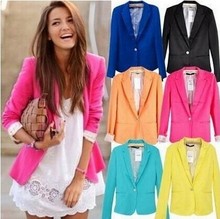 New Spring 2015 Tops ZA blazer women candy coat jacket Foldable outerwear coat jackets one button