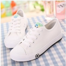 Belle is older autumn low lacing base plate solid color breathable casual couple canvas shoes35 44