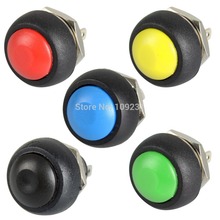 A13 5PCS/LOT  Black/Red/Green/Yellow/Blue 12mm Waterproof Momentary Push button Switch VE059 P