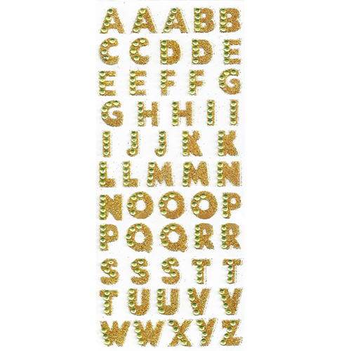 Oro e Argento 4 Fogli Lettera Adesivi Alfabeto Sticker Glitter Adesivi alfabeti