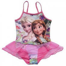 2015 Kids Swimsuit 3 10Y Girls Elsa Swim Costume Anna Swimwear Children Sunbath Beachwear Bikini Bathing