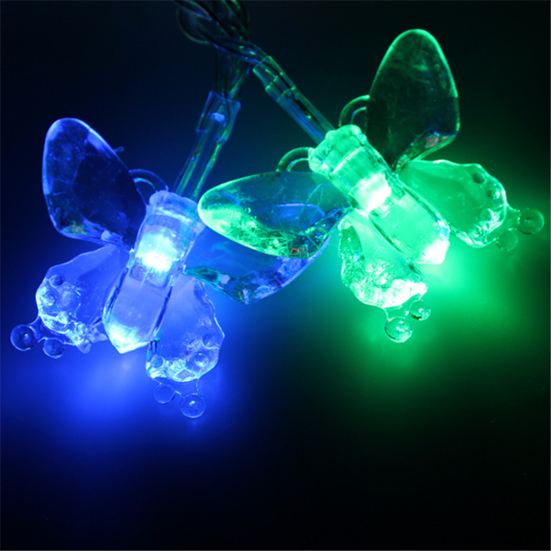Luminaria LED String Lights Battery Operated 2m 20 Butterfly Navidad Lamp For Christmas Party ...