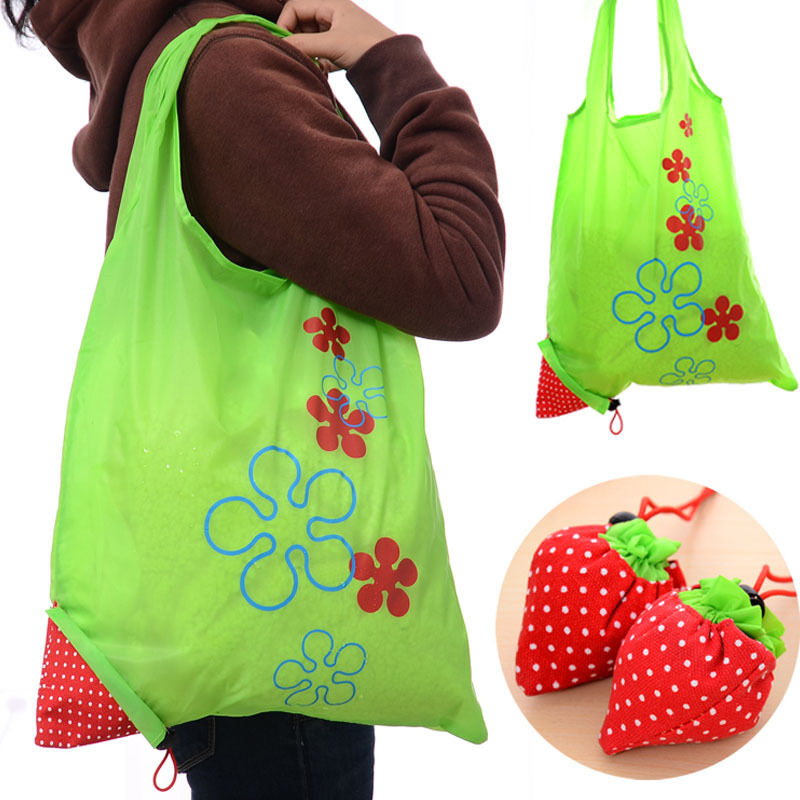 Гаджет  New Reusable Strawberry Shopping Bags Foldable Tote Eco Storage Handbag Nylon Random Color None Камера и Сумки