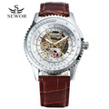 fashion man watches leather skeleton casual men watch automatic mechanical relogio male wristwatch luxury sewor brand