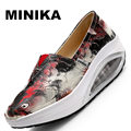 New Popular Canvas Women Casual Shoe Female Breathable Lace up Shoe Lady Height Increasing Fashion Shake