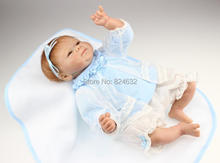 TOP QUALITY 52cm silicone reborn baby dolls /bonecas bebe reborn/ handmade doll chiristmas presents for children Dolls