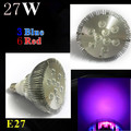 LED Grow Lights E27 par38 27W 9leds AC85 265V Lamp For Plants Flowers Hydroponic Systems Free