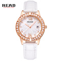 READ brand new Luxury white Women Wrist Leather Quartz Watches Montre Femme Relojes Mujer Feminino Calendar