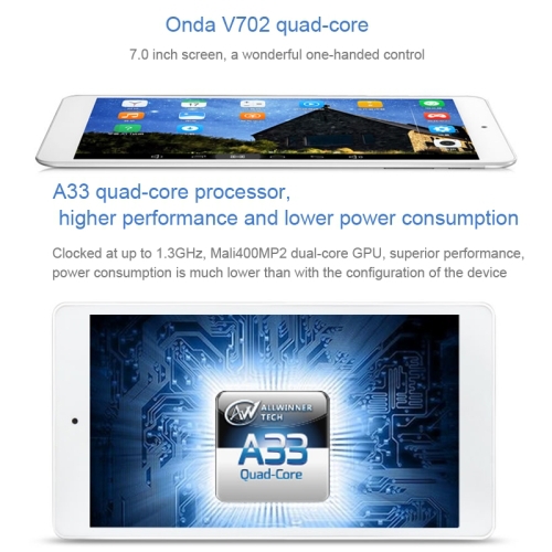Original ONDA V702 7 0 Android 4 4 Cheap Tablet PC A33 Quad Core ARM Cortex