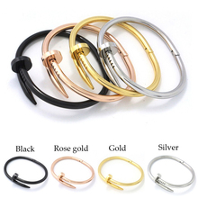 2015 fashion nail bracelet love cuff bangle for women men pulseras acero inoxidable mujer clavo clou famous brand jewelry