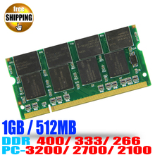 Brand ! Laptop Memory Ram SO-DIMM DDR1 DDR 400 333 MHz / PC-3200 PC-2700 200 PINS 512 MB 1 GB For Sodimm Notebook Memoria RAMS