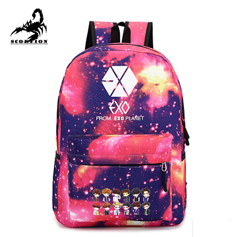 Image of EXO Backpack 2015 Fashion Galaxy Pattern Unisex Travel Backpack Canvas Leisure EXO School bag Student Rucksack