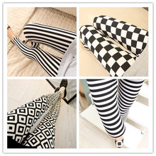 5pcs lot 2015 Fashion Woman Cross Square Milk Silk Stripe Leggings High Elastic Ankle Length Trousers