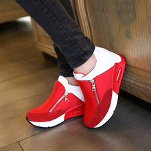 Fashion 2016 Brand Women Casual Shoes Zipper Height Increasing Breathable Women Walking Flats Trainers Shoes Spring Autumn