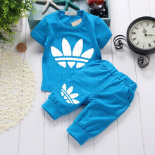 Children clothes sets Summer boys girls Sport Suits short sleeves T Shirt+Pants Kids clothing vestidos Roupas Infantis Menino