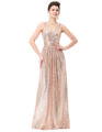 Silver Light Gold Rose Gold Sequin Prom Dresses 2016 Sexy V Neck Special Occasion Dresses Pleated