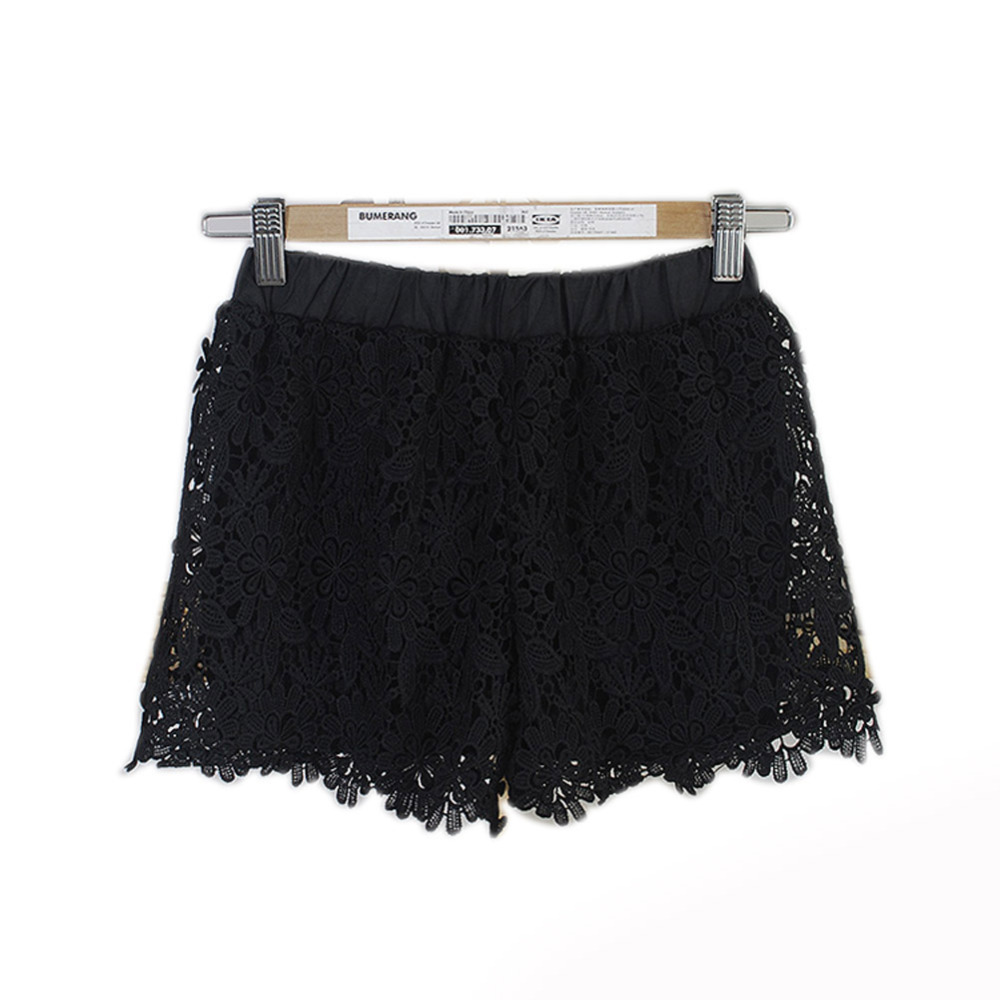 Hot Free Shipping 2015 European Fashion Spring Summer Women Shorts Elastic High Waist Lace Shorts Casual