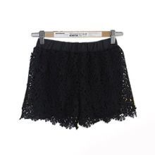 Hot Free Shipping 2015 European Fashion Spring Summer Women Shorts Elastic High Waist Lace Shorts Casual