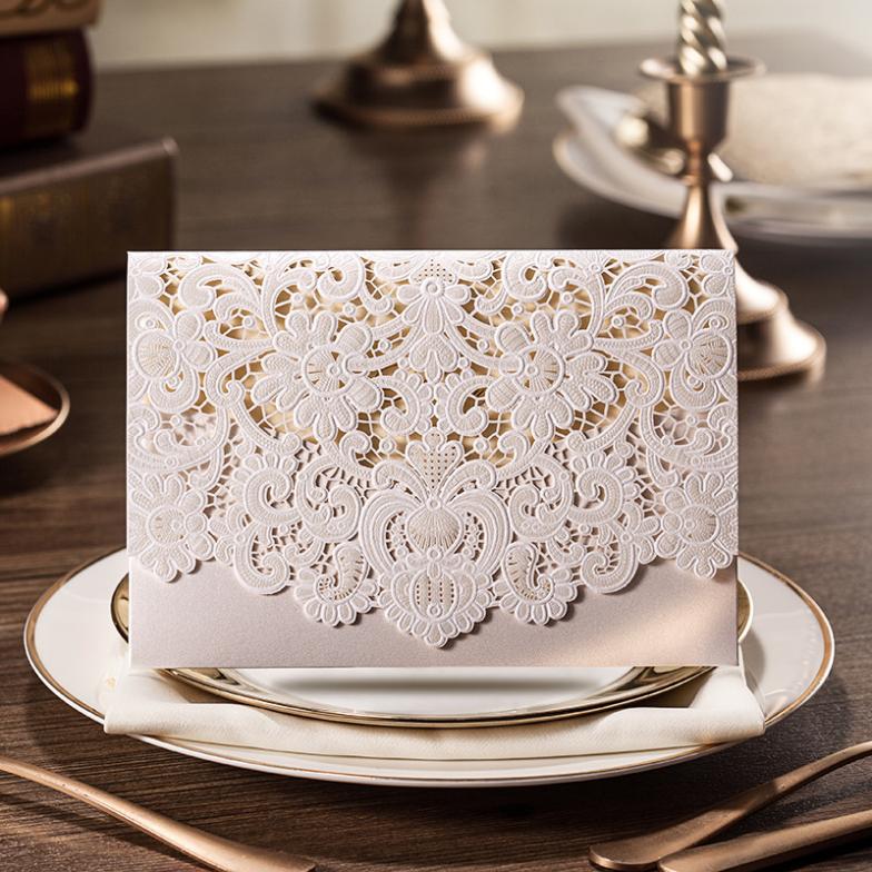Cheap wedding invitations with lace