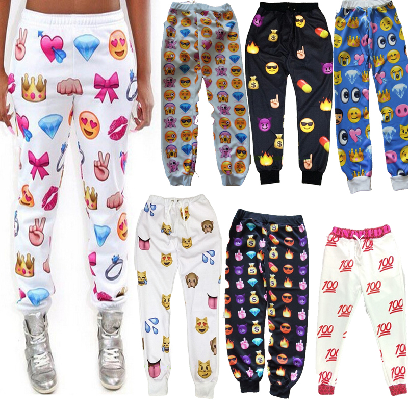 New emoji joggers pants sports style print cartoon women joggers emoji ...