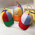 Adult And Child Propeller Hat Colorful Patchwork Funny Baseball Hats Propeller Bamboo Dragonfly Sun Hat Casquette