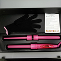 2016Profession 3 in 1 Hair Roller Curling iron Set and Comb Clips Tourmaline Ceramic Wands Waves