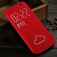 Smart Flip Dot View Cover Case For HTC One M8 Auto Sleep Wake function Phone Case With Stylish Matrix Design